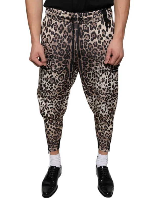 Jeans for Men with Skinny LegsDolce & Gabbana  Leopard Polyester Jogger Men's Pants