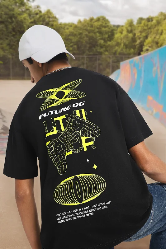 Men's Unique and Designer TopsGamer Black Oversized Graphic Back Printed Boys T-shirt Men's Unique and Designer TopsGamer Black Oversized Graphic Back Printed Boys T-shirt