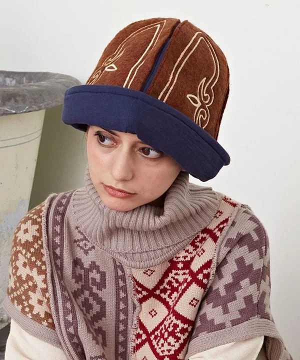 Formal Top HatsEmbroidered Brimless Hat