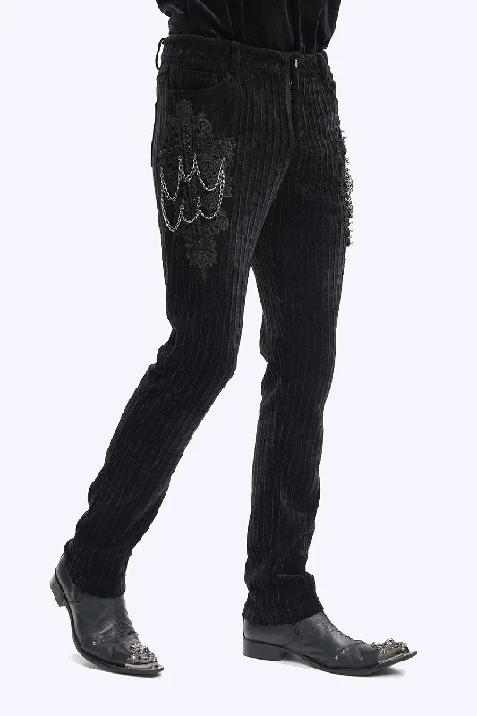 Men's Board Shorts for SurfingCadaverous Black Velvet Vampire Pants