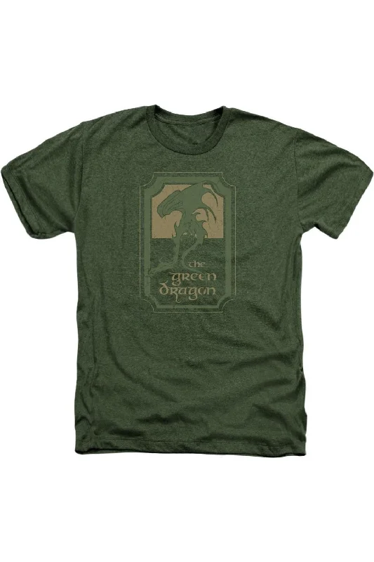 Men's Flowy Shirts for a Relaxed LookLord Of The Rings Green Dragon Tavern Adult Heather Tee / T-Shirt Men's Flowy Shirts for a Relaxed LookLord Of The Rings Green Dragon Tavern Adult Heather Tee / T-Shirt