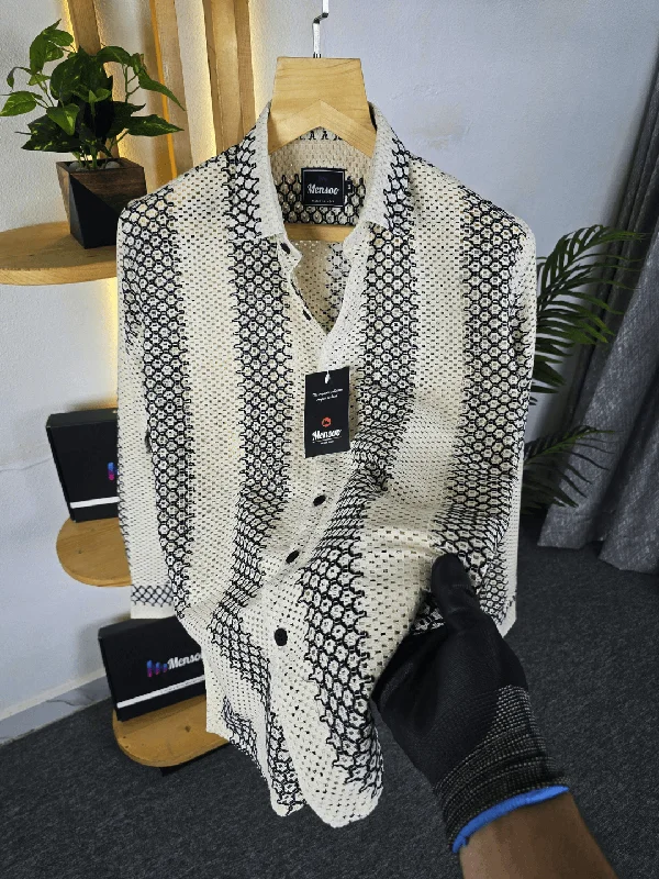 Men's Tab-Collar Shirts for a Crisp LookMensoo Imported Net Shirt 12
