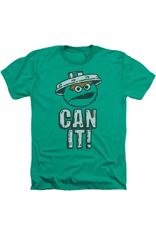 Men's Shirts with Hidden PocketsSesame Street Can It Adult Heather T-Shirt
