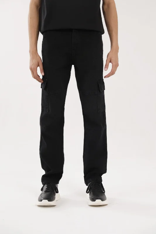 Warm Men's Fleece-Lined PantsSLIM RELAXED FIT CARGO DENIM
