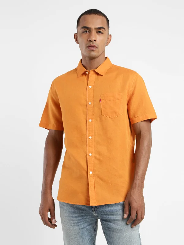 Men's Pattern-Clashing Shirts for Bold FashionMen's Solid Spread Collar Linen Shirt