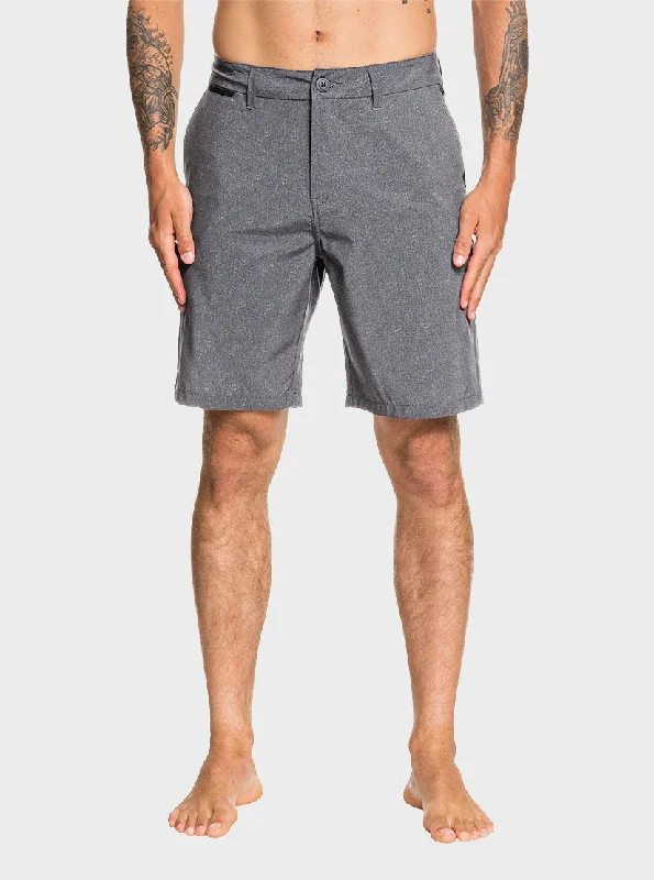 Men's Running Pants for ExerciseUnion Heather Amphibian 20" Hybrid Shorts - Black