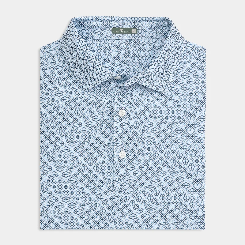 Men's Shirts with Elastic WaistbandsDiamonds Printed Performance Polo