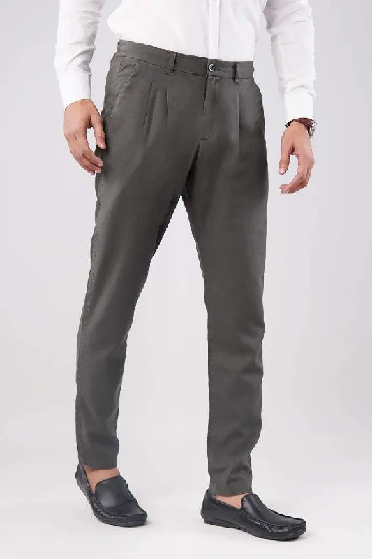 Men's Pants with Appliqué DetailsDark Forest Pleated Pant
