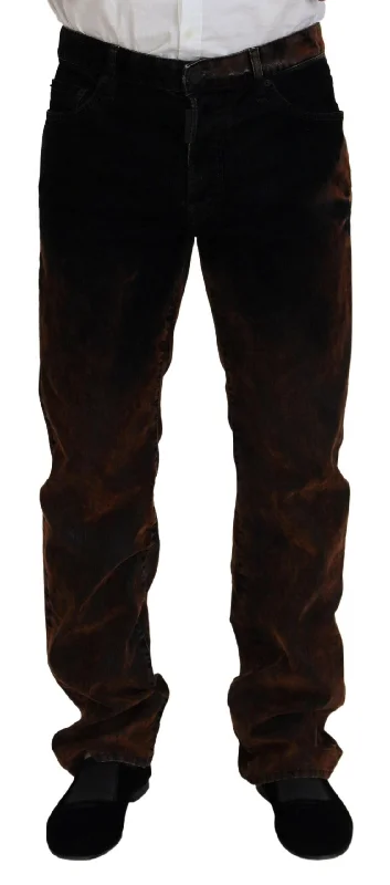 Cool Men's JeansDsqua²  Washed Cotton Straight Fit Casual blue Men's Jeans
