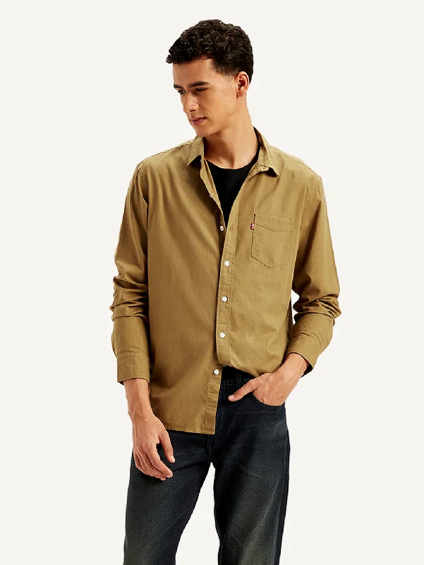 Men's Travel Shirts for Easy PackingMen's Solid Slim Fit Shirt