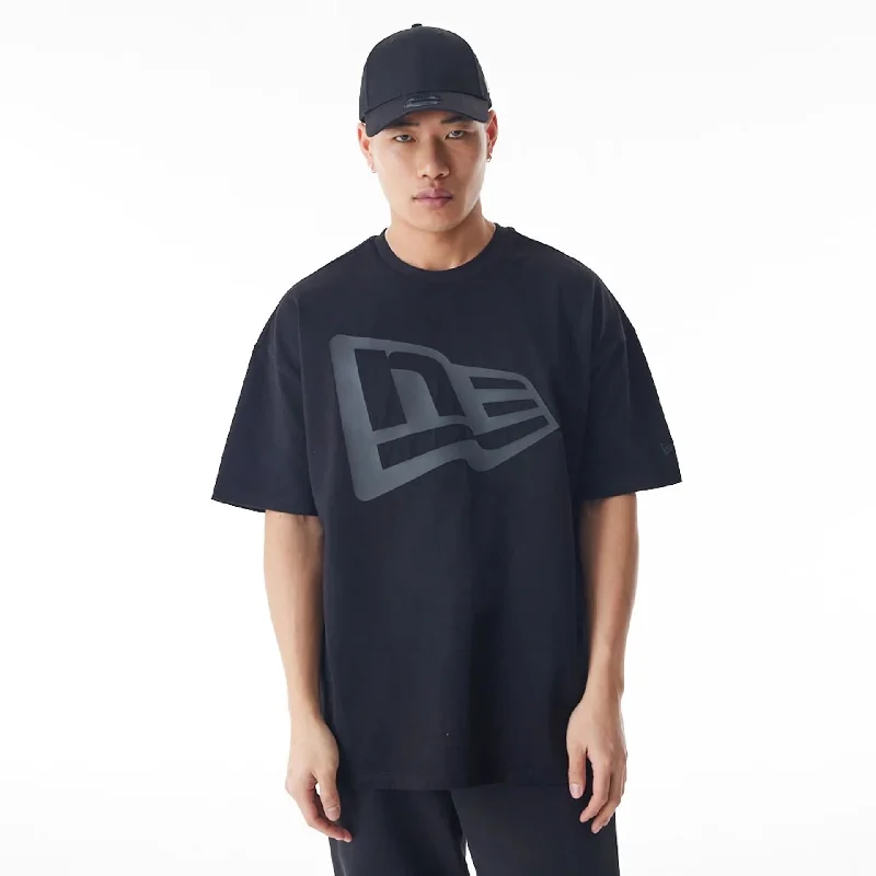 Men's Shirts with Patch PocketsNew Era Flag Black Oversized T-Shirt