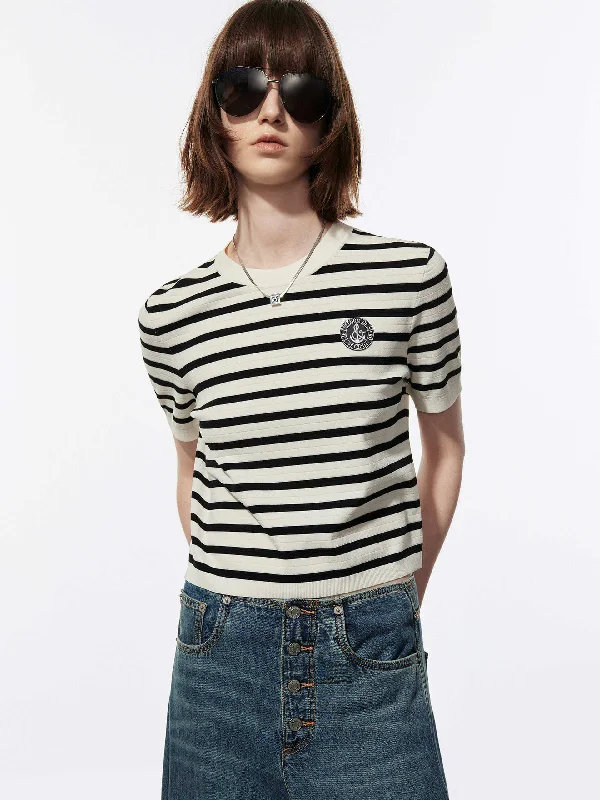 Front Patch Striped Top