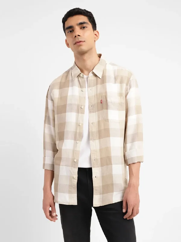 Men's Collared Shirts for Formal OccasionsMen's Checkered Slim Fit Shirt