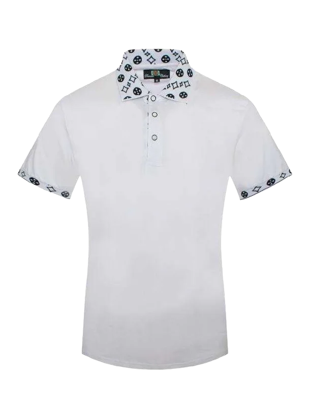 Men's Shirts with Patchwork PatternsMen's White Polo solid color Short-sleeve T-shirt Fashion design Men's Shirts with Patchwork PatternsMen's White Polo solid color Short-sleeve T-shirt Fashion design