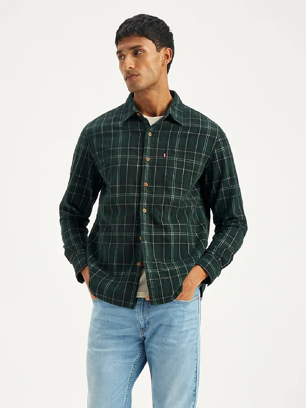 Men's Wingtip-Collar Shirts for a Classic TouchMen's Plaid Regular Fit Shirt