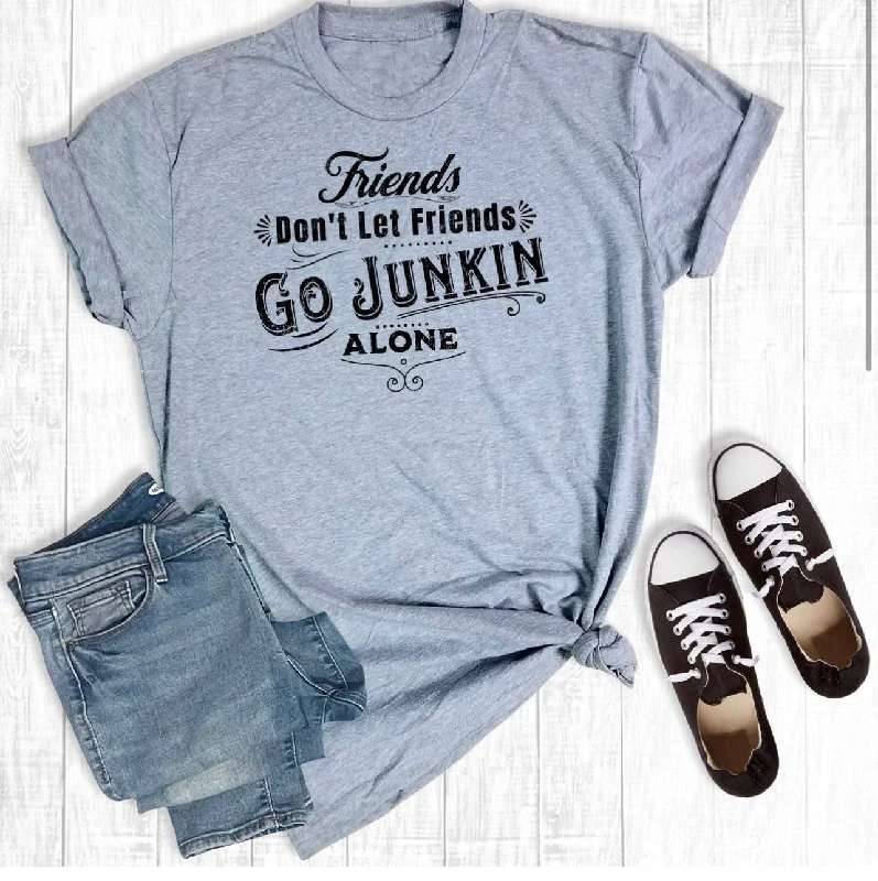 Men's Shirts with Adjustable CuffsT-shirt -Friends Don’t Let Friends Go Alone, Light Grey, Also Plus Men's Shirts with Adjustable CuffsT-shirt -Friends Don’t Let Friends Go Alone, Light Grey, Also Plus
