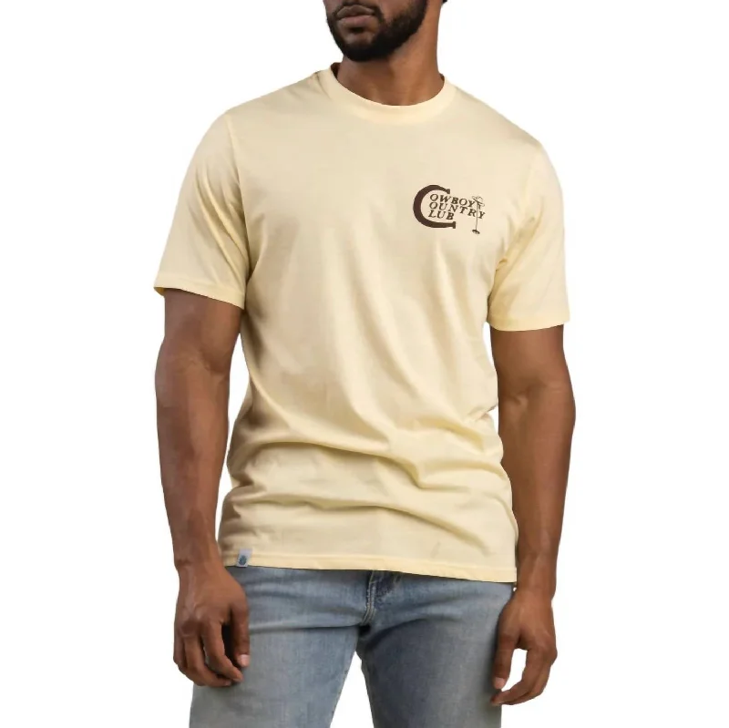 Men's Shirts for CampingUnisex Cowboy Country Club T-Shirt In Cream