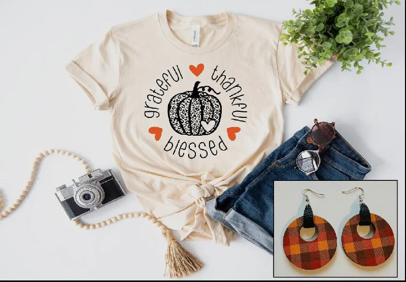 Men's Shirts with Chest PocketsT-shirt - Grateful Thankful Blessed, Cream, Plus Size Men's Shirts with Chest PocketsT-shirt - Grateful Thankful Blessed, Cream, Plus Size