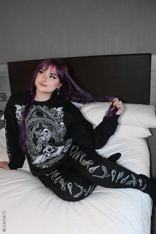 Men's Patterned Pants with Geometric DesignsPoe's Raven Joggers [GRAY ASHES]