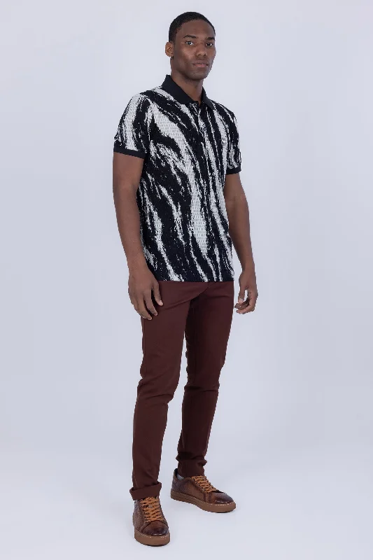 Striped Men's TopsDotonbori Abstract Polo Shirt