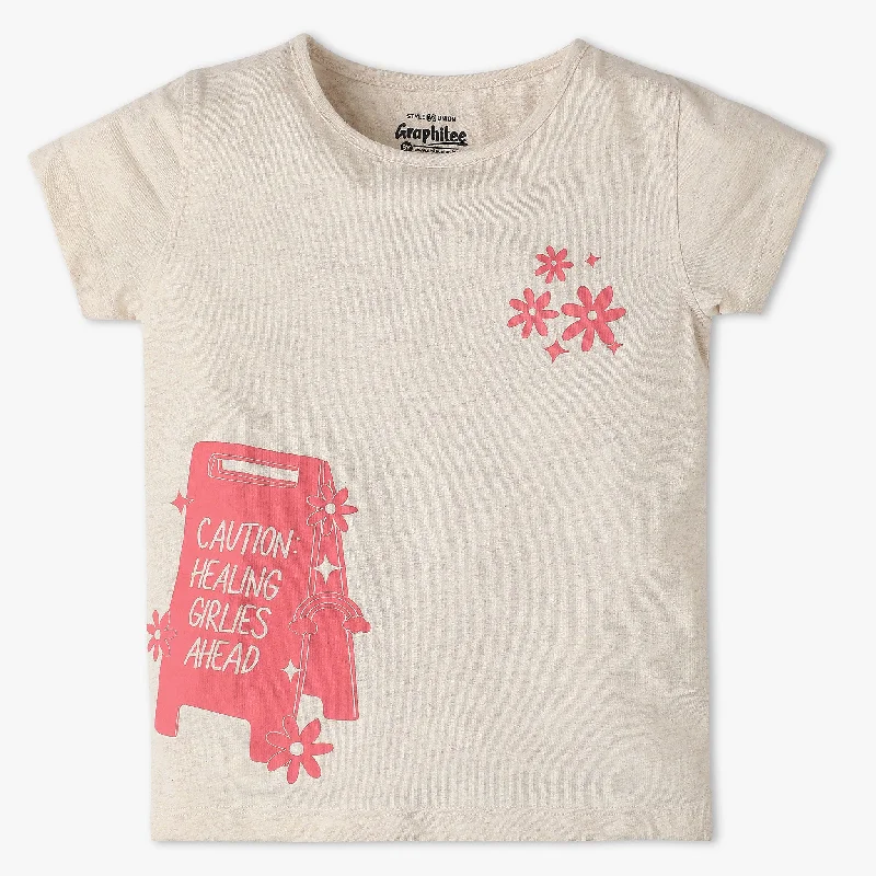 Classic Men's Button-Up ShirtsGirls Crew Neck Fun Playtime Graphic T-Shirt