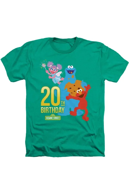 Men's Shirts with Double-Breasted DesignsSesame Street 20th Birthday Group Adult Heather T-Shirt Men's Shirts with Double-Breasted DesignsSesame Street 20th Birthday Group Adult Heather T-Shirt