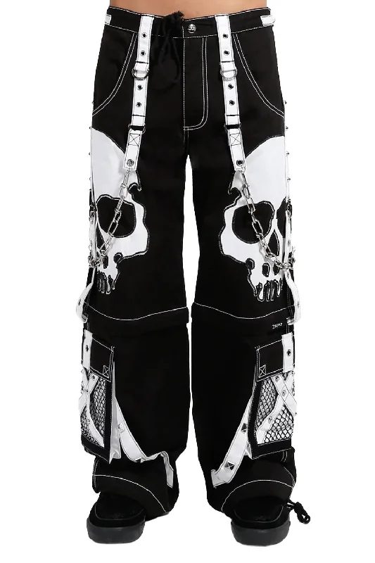 Men's Button-Fly Pants for a Traditional TouchTripp NYC Scare Darkstreet Pants [BLACK/WHITE]