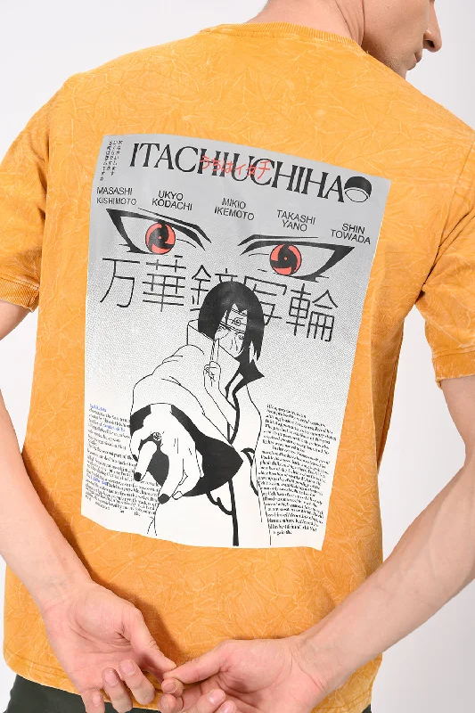 Patterned Men's Hawaiian ShirtsYellow Anime Half Sleeve T-shirt