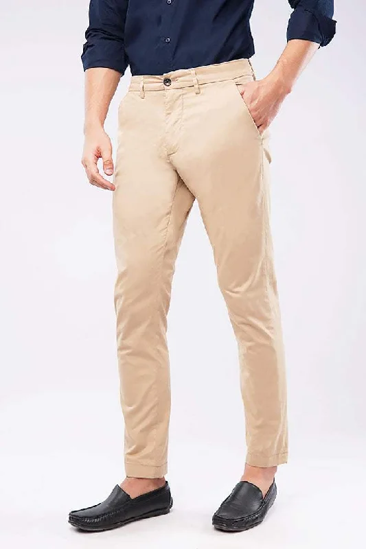 Men's Pants with Reflective Stripes for SafetySlim Fit Chinos - Khaki
