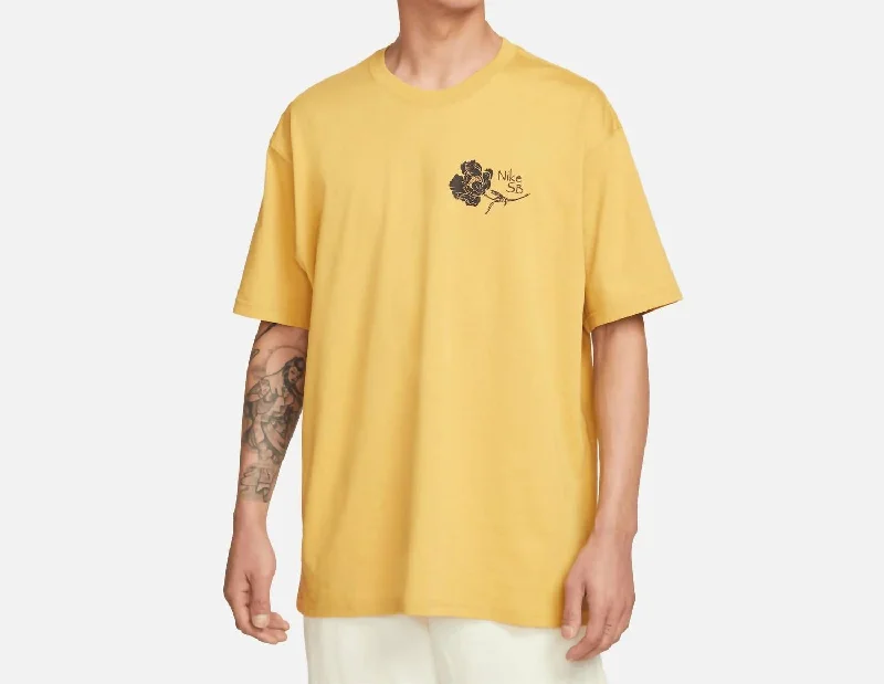 Men's Shirts for Beach OutingsHibiscus T-Shirt Top In Yellow