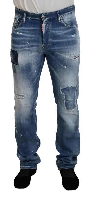 Best Fitting Men's JeansDsqua²  Washed Tatte Straight Fit Casual  Men's Jeans