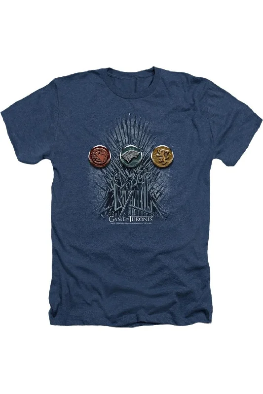 Men's Shirts for Beach OutingsGame Of Thrones For The Throne Sigils Adult Heather Tee / T-Shirt Men's Shirts for Beach OutingsGame Of Thrones For The Throne Sigils Adult Heather Tee / T-Shirt