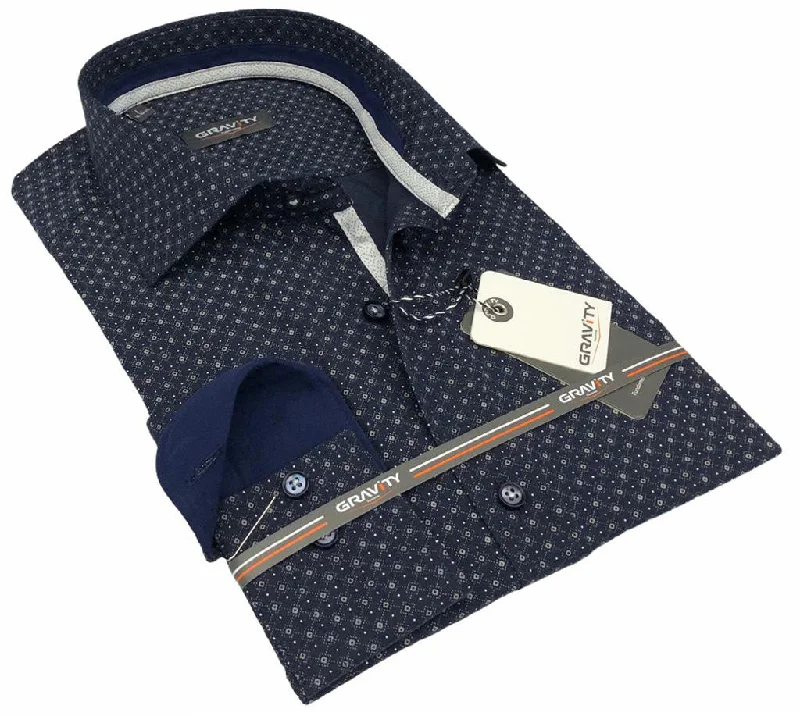 Men's Shirts with Snap ButtonsTRENTON NAVY LONG SLEEVE SPORT SHIRT