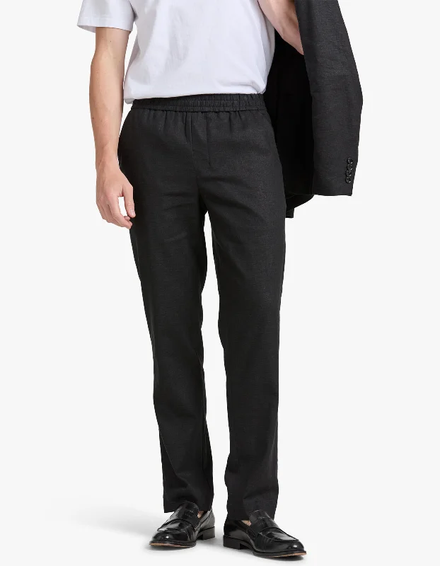 Men's Pants with Button-Down PocketsDavis Linen Pant - Black