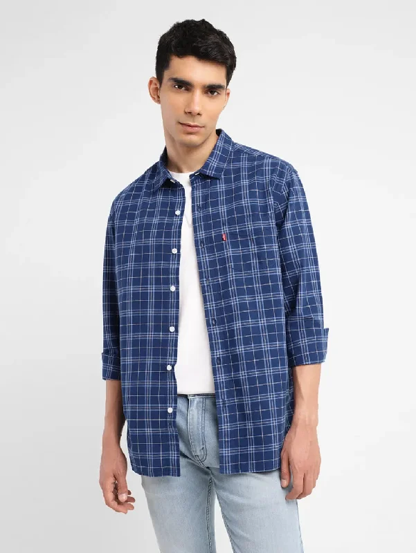 Men's Patterned Casual Shirts for Relaxed StylingMen's Checkered Slim Fit Shirt