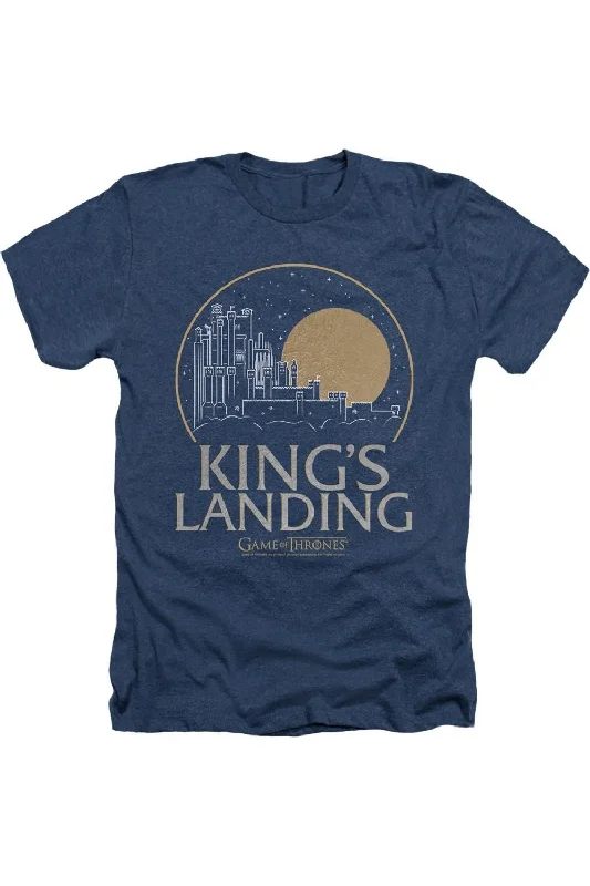 Casual Men's T-ShirtsGame Of Thrones Kings Landing Adult Heather Tee / T-Shirt