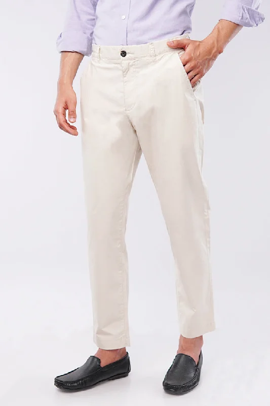 Men's Pants with Stretchable Fabric for FlexibilityChino Pants - Off White