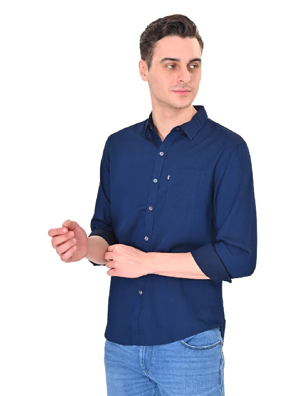 Casual Men's Button-Down ShirtsMen's Solid Slim Fit Shirt