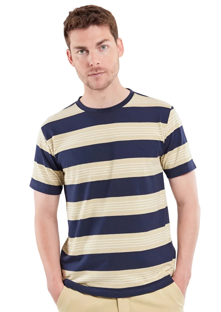 Men's Shirts with High NecksID24264-Armor Lux Navy Hoop T-Shirt