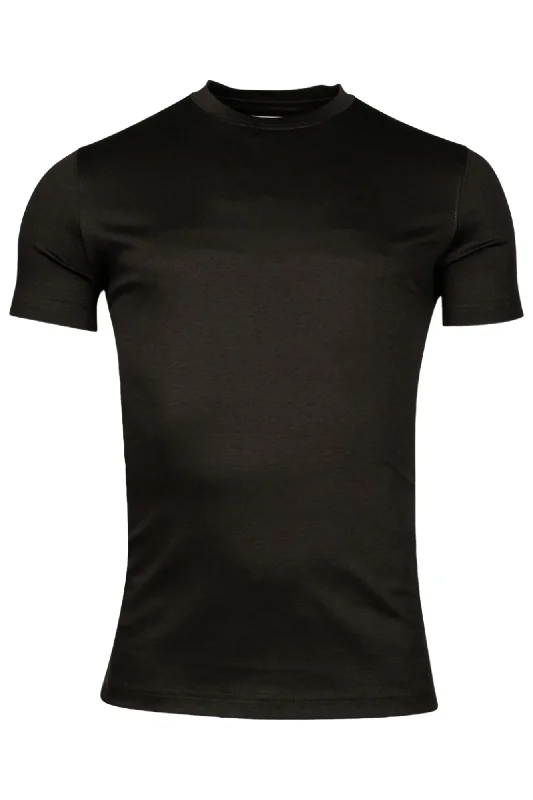 Men's Shirts with Belt LoopsID24902-Thomas Maine Black Liquid Cotton T-Shirt