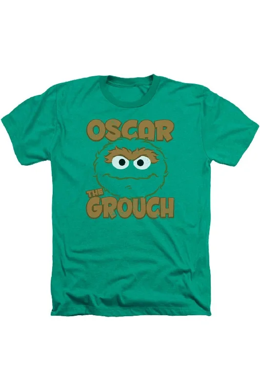 Men's Shirts with Belt LoopsSesame Street Oscar Sandwich Adult Heather T-Shirt