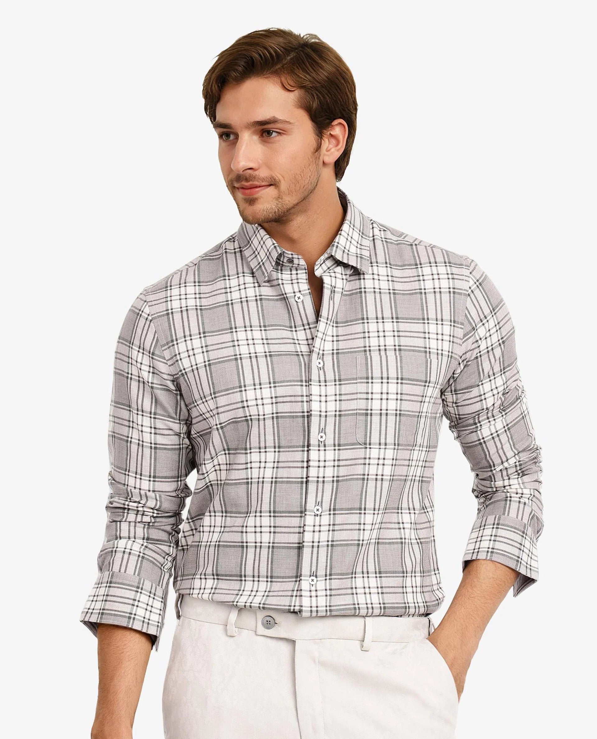 Men's Hawaiian Shirts for a Tropical VibeRare Rabbit Men Iris Beige Full Sleeve Collared Button Closure Regular Fit Checks Shirt Men's Hawaiian Shirts for a Tropical VibeRare Rabbit Men Iris Beige Full Sleeve Collared Button Closure Regular Fit Checks Shirt