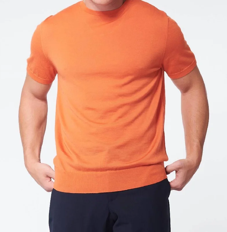 Men's Shirts with Wingtip CollarsCrew Neck T-Shirt In Orange