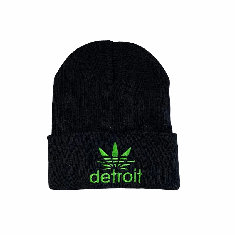 Adjustable Beanie HatsInk Detroit Cannabis Beanie (Black/Green)