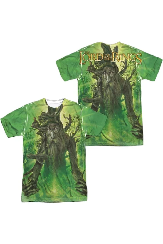 Men's Shirts with Asymmetrical HemlinesLord Of The Rings Treebeard (Front/Back Print) Short Sleeve Adult Poly Crew Tee / T-Shirt