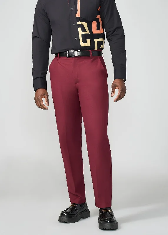 Men's Pants with Embroidered DesignsDavu Men's Traditional Pants (Maroon)