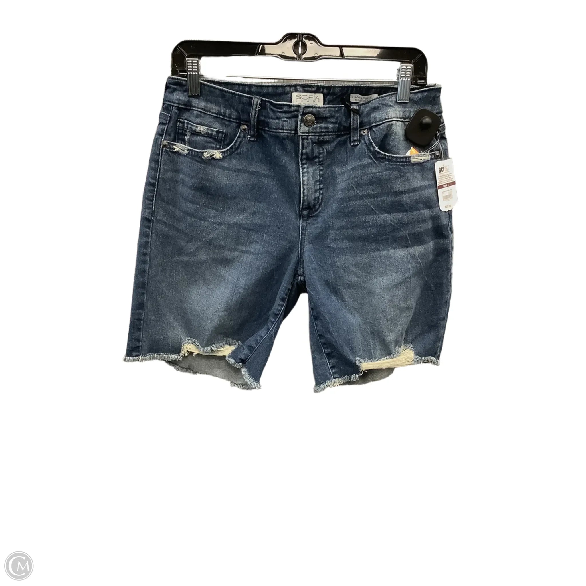 Men's Elastic-Waisted Pants for Easy MovementShorts By Sofia By Sofia Vergara In Blue Denim, Size: 6 Men's Elastic-Waisted Pants for Easy MovementShorts By Sofia By Sofia Vergara In Blue Denim, Size: 6