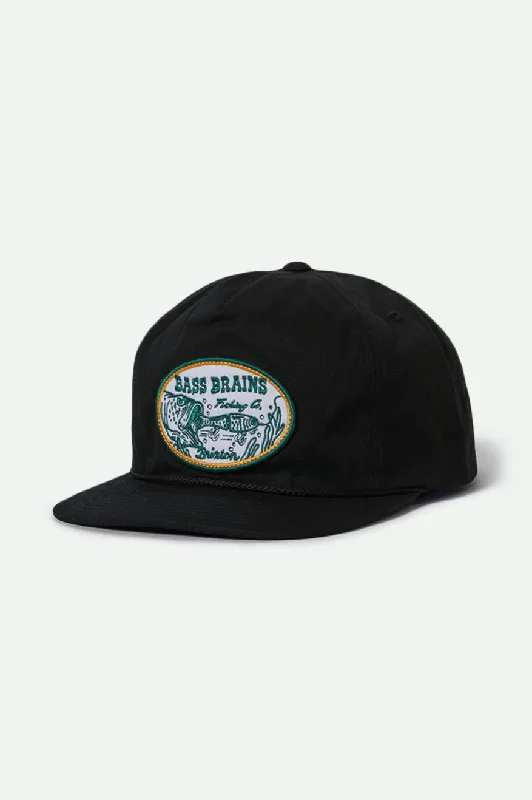 Youth Baseball HatsBass Brains Swim HP Snapback - Black