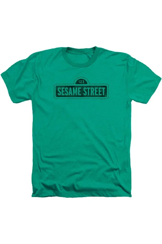Men's Shirts with Hidden ButtonsSesame Street One Color Dark Adult Heather T-Shirt