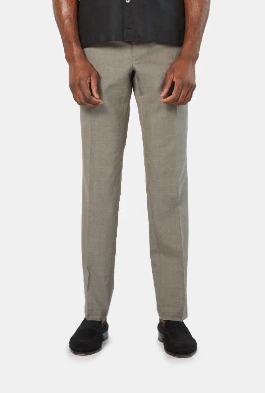 Men's Pants with Antimicrobial TreatmentFlight Trouser - Taupe Lightweight Wool